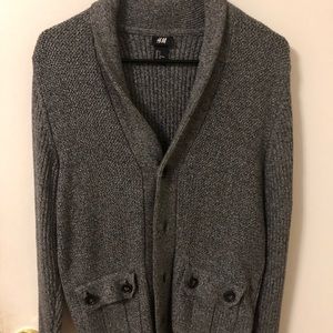 speckle gray thick cardigan